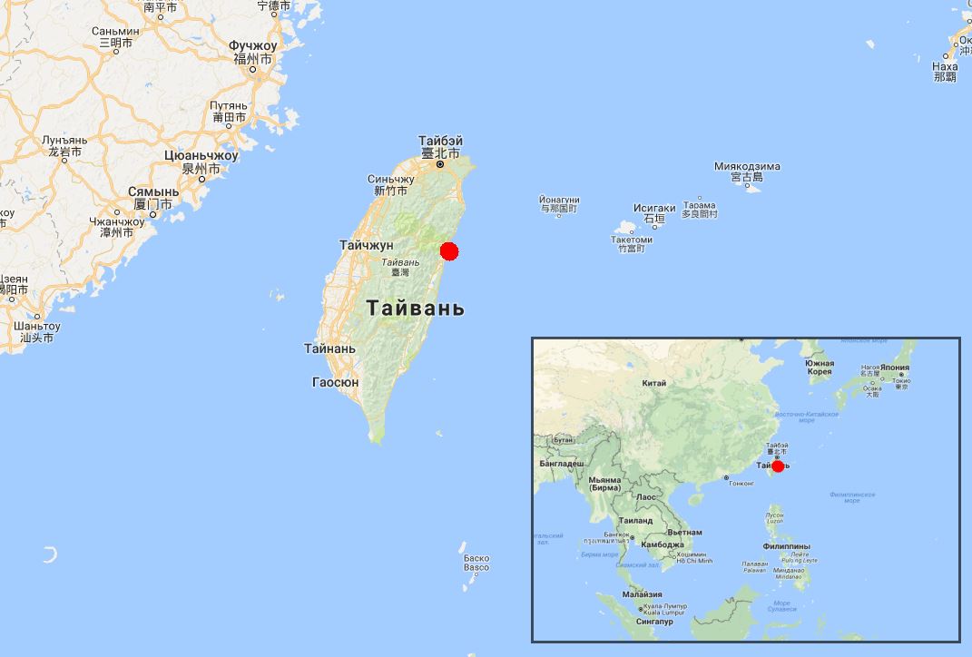 Землетрясение с острова Тайвань, 4 февраля 2018, магнитудой 5,8